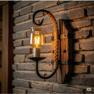 Rustic wall carving lamp
