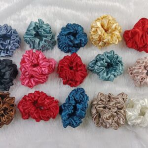 premium satin scrunchies set – 15 vibrant colors by caarutaa