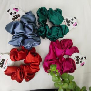 vibrant satin scrunchies (set of 4) – blue, green, red & magenta by caarutaa