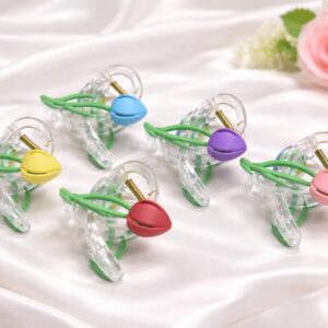 korean tulip flower hair claw clip
