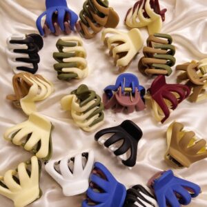 matte dule colour hair claw clips (set of 6)