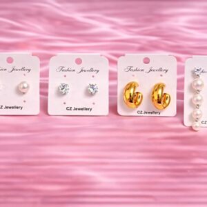 4 in 1 elegant everyday earring combo set