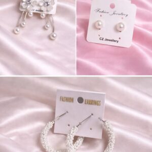 graceful pearl bloom earring set