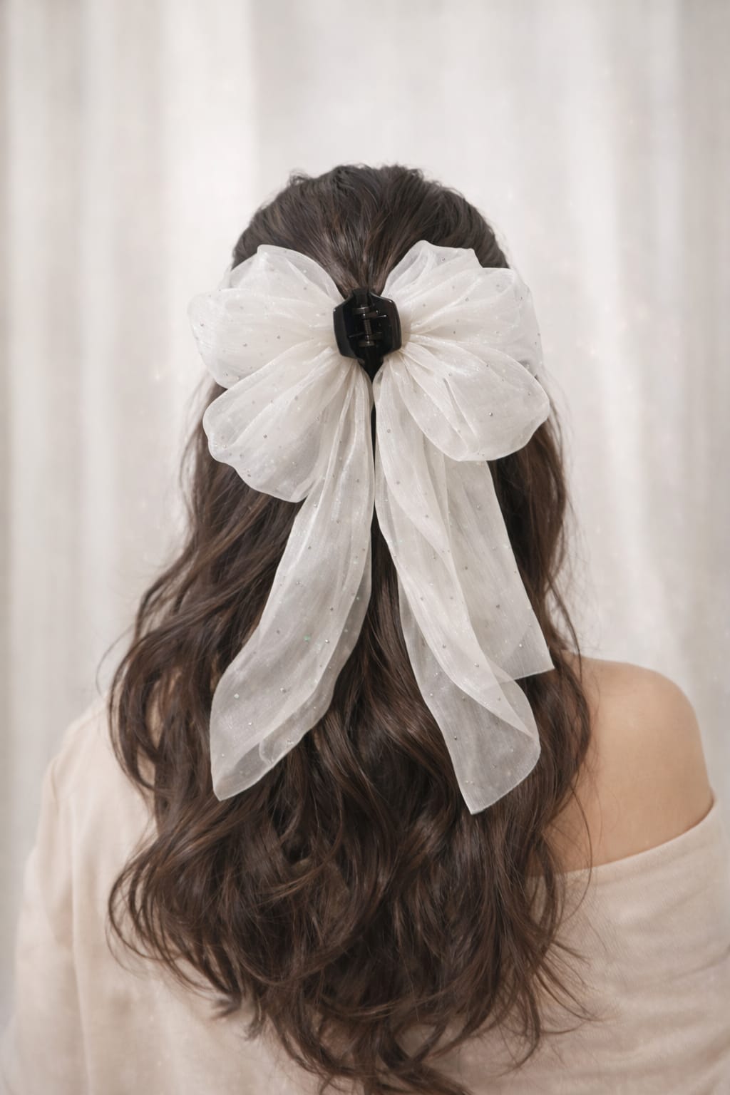 elegant organza bow hair claw clip elegant organza bow hair claw clip