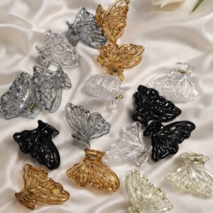 transparent butterfly hair claw clip (set of 6)