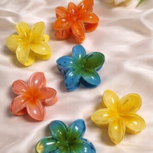 colourful flower hair claw clip (set of 5)