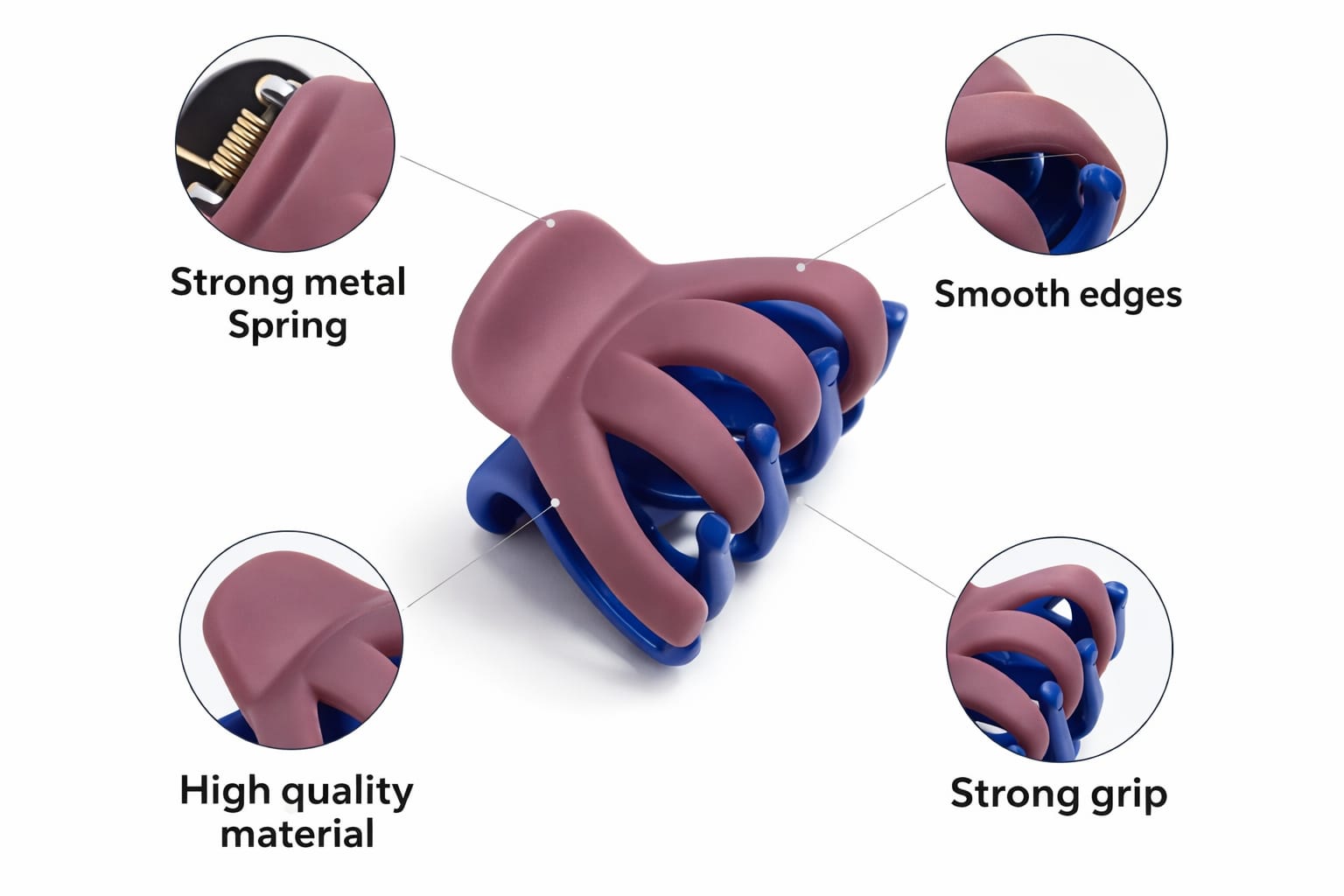 matte dule colour hair claw clips (set of 6) matte dule colour hair claw clips (set of 6)