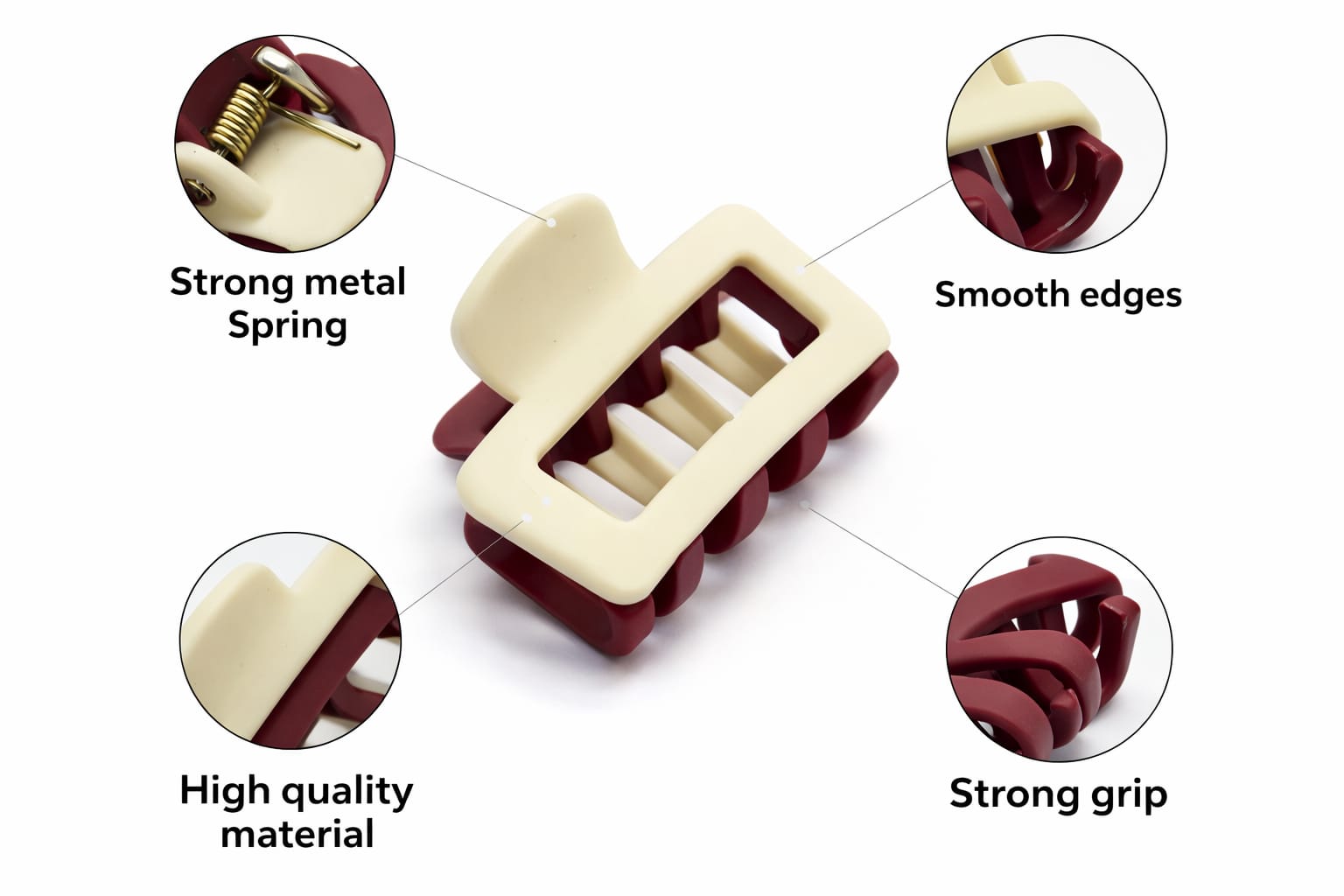 matte dual colour rectangular hair claw clips (set of 6) matte dual colour rectangular hair claw clips (set of 6)