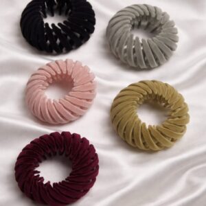 velvet spiral hair claw clip (set of 3)