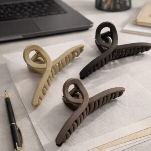 Home elegant twist loop hair claw clip (set of 3)
