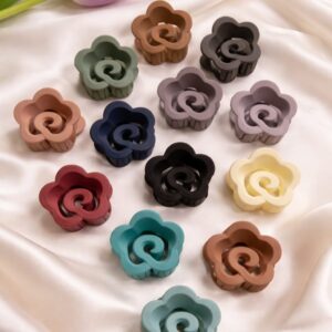 matte spiral flower hair claw clips (set of 6)