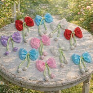 tulip double layer hair bow (set of 3)
