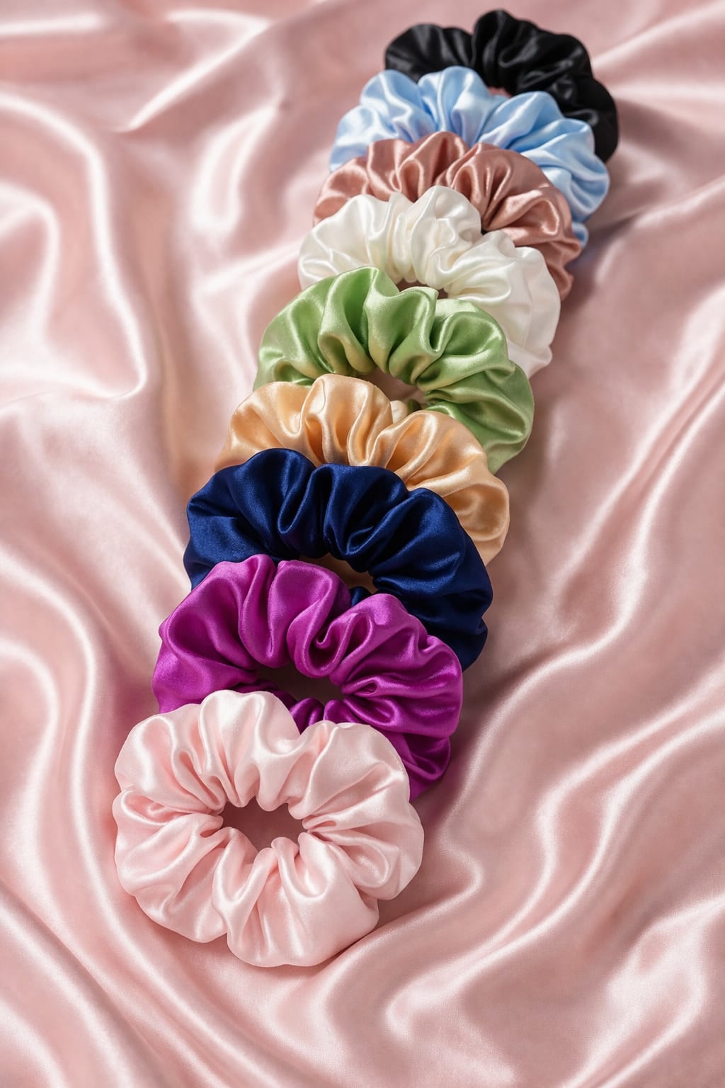 satin bliss scrunchies (set of 12) satin bliss scrunchies (set of 12)